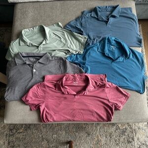 Bonobos Men's Polo Shirt Set - Green, Blue, Gray, Pink - Medium Slim Fit